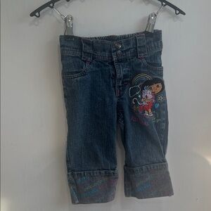 Nickelodeon Blue Kids Jeans with Embroidered Dora The Explorer